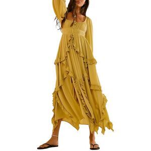 Vincent Womens  3/4-Sleeve Maxi Dress